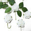 24 Roses 2" White Artificial Foam Flowers With Stem Wire and Leaves