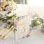 25-Pack Paper Wedding Table Numbers 1-25 White Peony Flower Design - Free Standing Double Sided Table Signs with Glam Gold Foil Numbers 7"