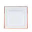10-Pack Plastic Dinner Plates White Square with Rose Gold Trim - Lightweight Disposable Plates for Events 10"