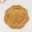 6-Pack Acrylic Round Charger Plates 13" in Metallic Gold with Ribbed Rose Pattern, Event Tabletop Decorative Charger Tableware