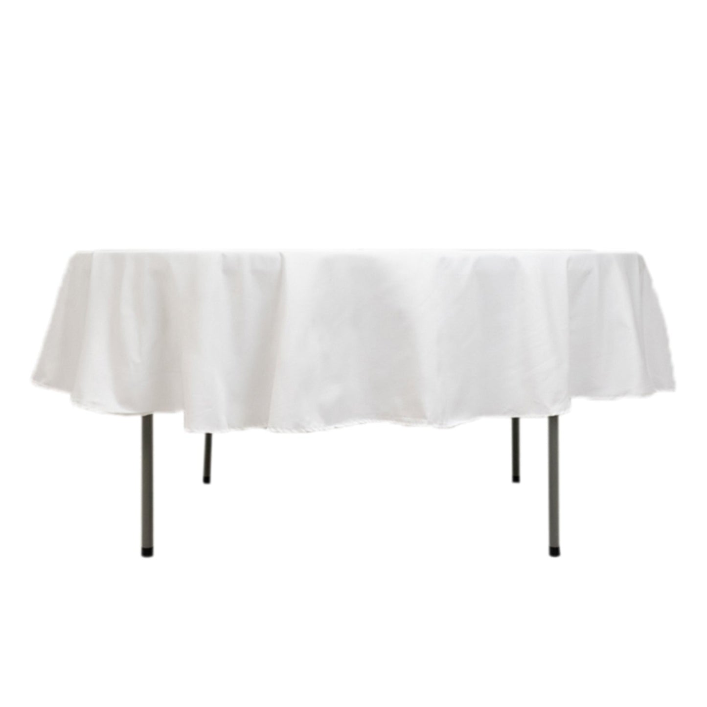 Fire Retardant Premium Polyester 90" Round Tablecloth White - Stylish High-Performance Table Cover for Large Gatherings