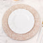6-Pack Acrylic Round Charger Plates 13" in Rose Gold with Glitter Abstract Lines Pattern, Decorative Dinner Party Charger Tableware