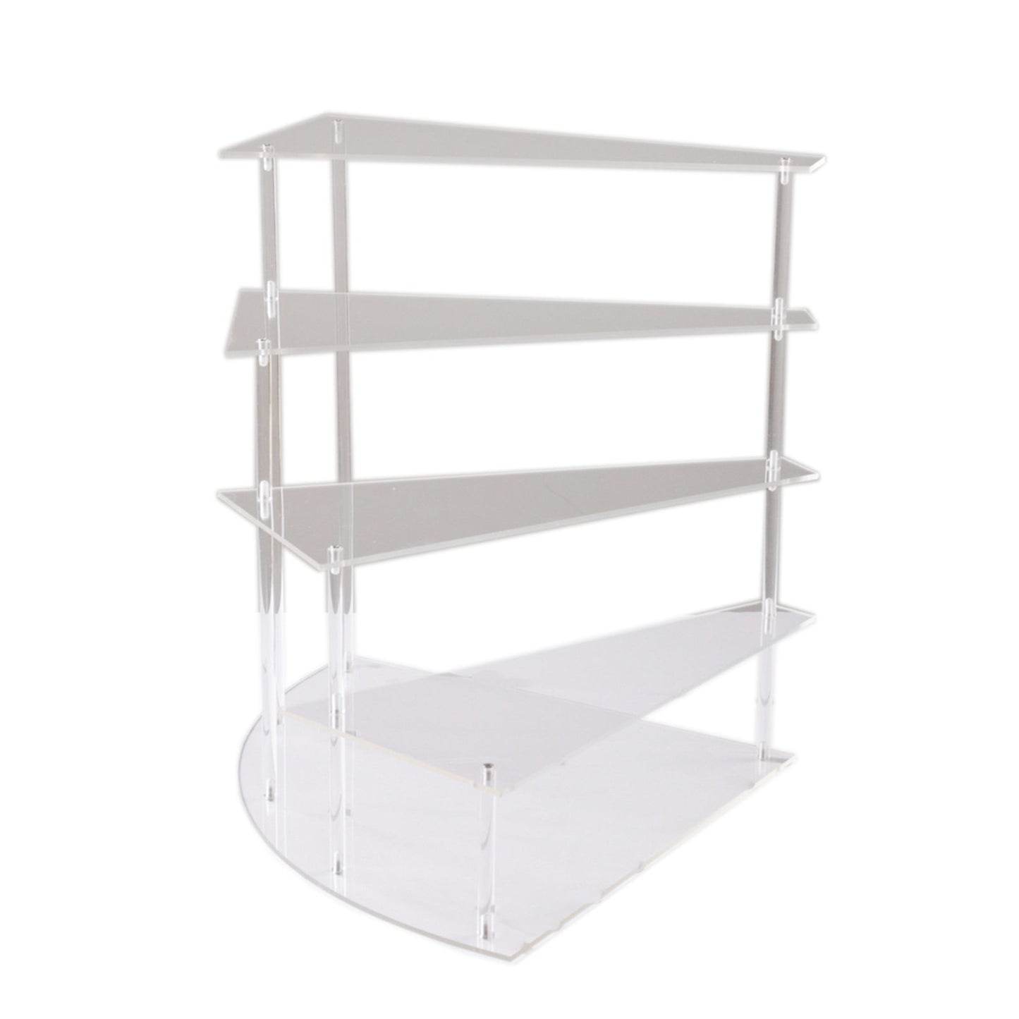 4-Tier Acrylic Cupcake Display Stand Clear Spiral Stairway Design for Dessert Perfume Retail Jewelry & Collectibles 17"