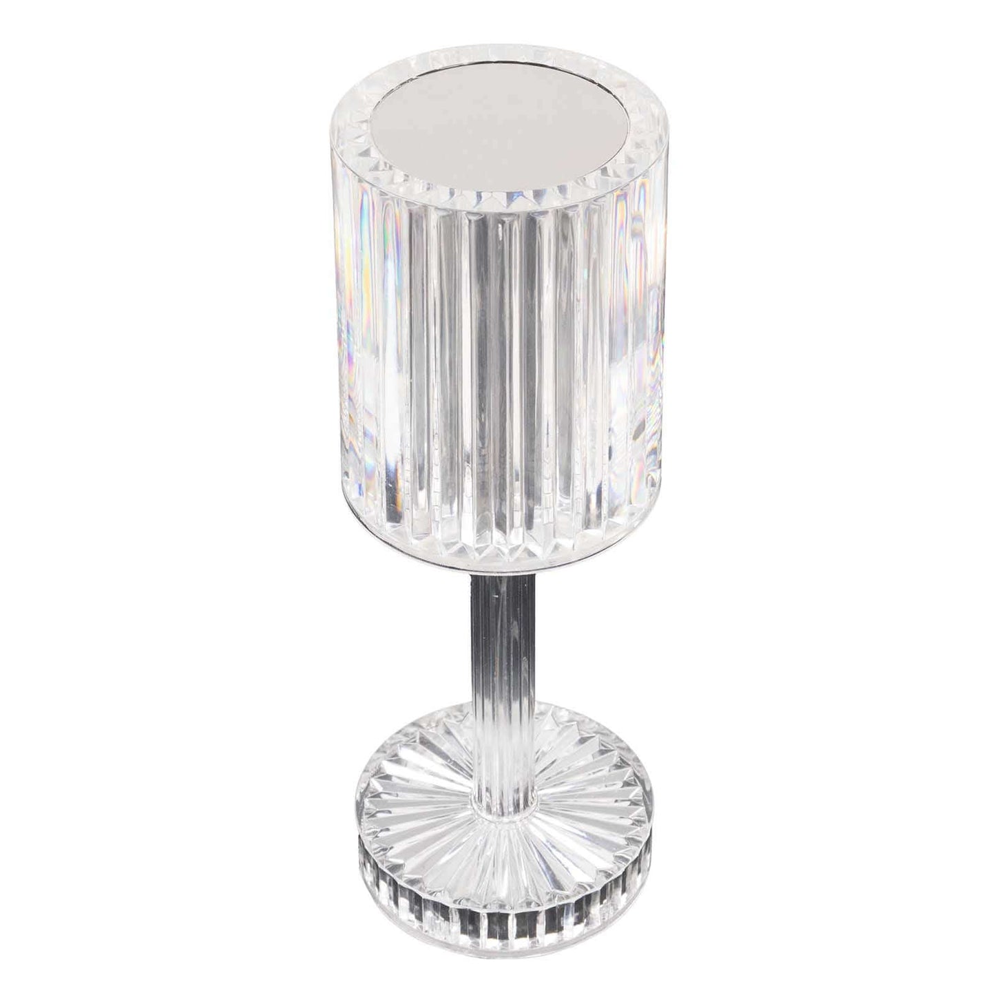 LED Acrylic Table Lamp Cylinder Design Color Changing - Rechargeable Cordless RGB Touch Control Light 10"