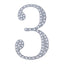 Decorative Rhinestone Number "3" Stickers, Glitter Adhesive Craft Numbers Silver DIY Sparkle Embellishments 6"