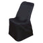 Polyester Chair Cover for Folding Lifetime Chairs Black - Reusable Durable Slip-On Cover