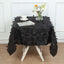 Taffeta 54"x54" Square Tablecloth Black 3D Leaf Petal Table Cover