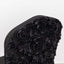 Satin Rosette Chair Cover for Banquet Chairs Black - Stretch Fitted Slip-On Slipcover