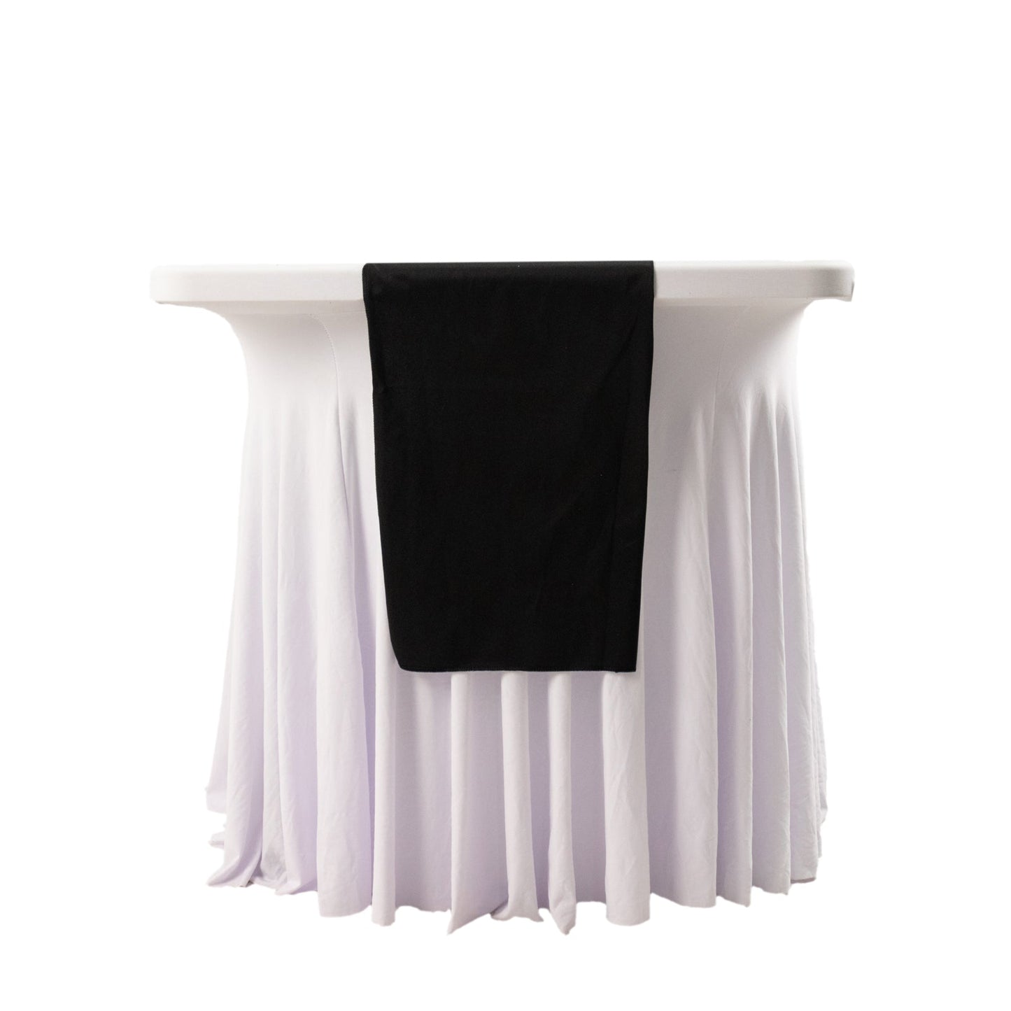 Scuba Polyester 12"x108" Table Runner Black - Wrinkle-Free Table Linen for Events & Weddings