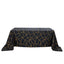 Polyester 90"x132" Rectangle Tablecloth Black Seamless with Gold Foil Geometric Pattern - Wrinkle-Resistant Seamless Table Cover