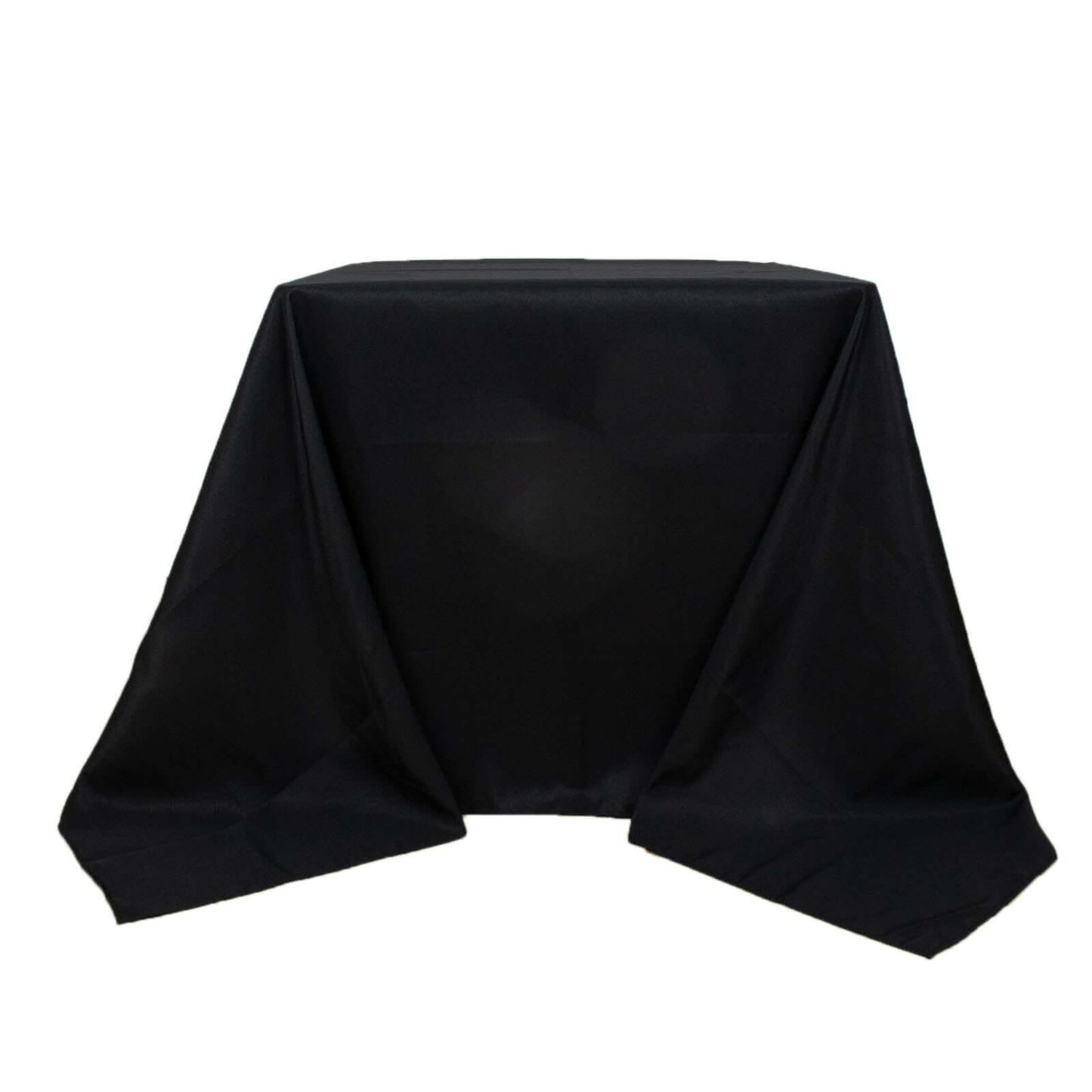 Premium Polyester Square Tablecloth 90"x90" Black 220GSM Wrinkle-Resistant Table Cover