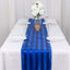 Satin 12"x108" Table Runner Royal Blue - Stripe Table Decor