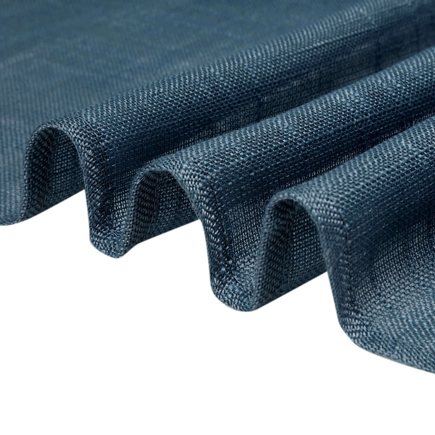 Faux Linen 90"x132" Rectangular Tablecloth Blue - Slubby Texture Wrinkle-Resistant Seamless Table Cover