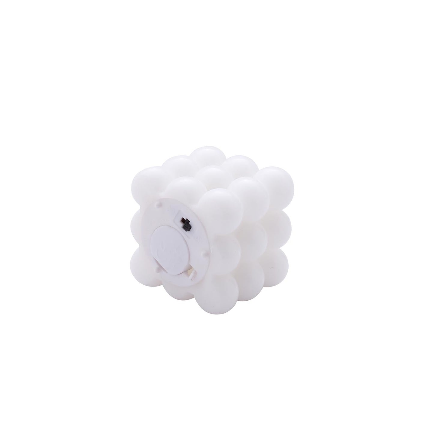 2-Pack LED Flameless Cube Candles Flickering Warm White/White - Battery Operated Bubble Design 2"