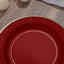 25-Pack Paper 10" Round Dinner Plates in Burgundy Sunray Design with Gold Rim - Disposable Heavy Duty 350GSM Party Plates