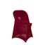 Stretch Spandex Chair Cover Burgundy for Folding Chairs - Secure Fit Slipcover with Silver Rhinestone Buckled Sash Band