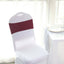 5 Pack Stretch Spandex Chair Sashes Burgundy - Reusable Chair Bands with Silver Diamond Ring Slide Buckle 5"x14"
