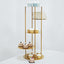 5-Tier Metal Round Cake Stand Centerpiece Gold - Luxurious Pillar Style Cupcake Dessert Display Tower Planter Shelf for Weddings Banquets & Celebrations 2.5ft