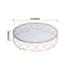 Metal Cake Stand Geometric Diamond Cut Design Gold with Glass Top - Dessert Display Riser 14"