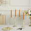 5-Pack Taper Candles Ribbed Wick Ribbon Wax Design Gold - Premium Unscented Dinner Candles 9"