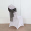 5 Pack Linen Chair Sashes 6"x108" Slubby Textured Charcoal Gray - Durable Wrinkle-Resistant Decor