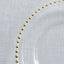 8-Pack Glass Round Charger Plates 12" Clear with Gold Beaded Rim, Event Tabletop Decorative Dinner Charger Tableware