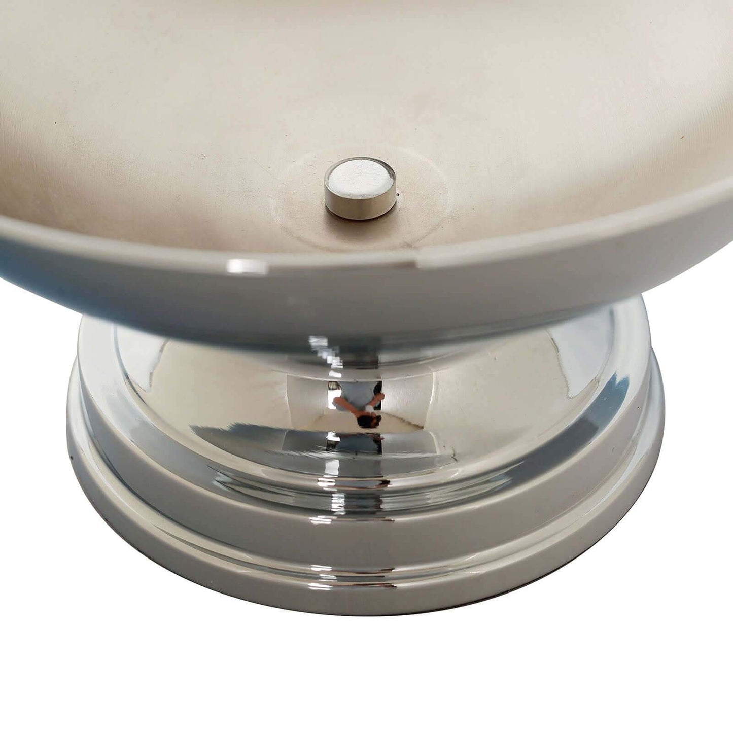 Metal Pedestal Flower Pot Round Design Metallic Silver - Floating Candle Bowl and Display Dish 12"