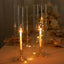 2-Pack Clear Glass Candelabra Shades Open End Hurricane Design - Stylish Table Centerpiece 20"