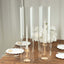 2-Pack Clear Glass Candelabra Shades Open End Hurricane Design - Stylish Table Centerpiece 24"