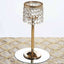 Crystal Beaded Chandelier Metal Candle Holder Gold - Sophisticated Pillar Tealight Stand 12"