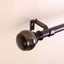 42"-126" Adjustable Curtain Rod Set, Chocolate Brown, Marble Finials