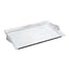 2-Pack Acrylic Rectangle Serving Trays 14"x10" in White Wash with Embossed Handles, Antique Decorative Dinner Party Food Platters