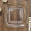 10-Pack Plastic 7" Square Dessert Plates in Clear with Gold Rim - Classy Disposable Appetizer Salad Plates