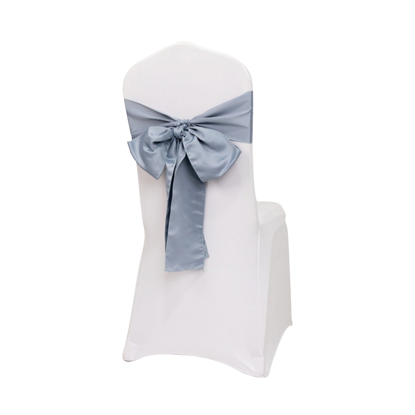 5 Pack Lamour Satin 6"x106" Chair Sashes Dusty Blue - Stylish Reusable Decorative Bows