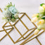 2-Pack Metal Flower Stands Gold Geometric Wedding Centerpieces Square Frame - Compact Design 8"