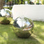 Gazing Globe Mirror Ball Reflective Hollow Stainless Steel Silver Sphere - Decorative Garden Accent Piece 20"