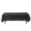 Polyester 60"x102" Rectangle Tablecloth Black with Gold Foil Geometric Pattern - Wrinkle-Resistant & Durable Table Cover