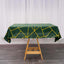 Polyester 54"x54" Table Overlay Square Tablecloth Hunter Emerald Green with Gold Foil Geometric Pattern - Wrinkle-Resistant & Durable Table Topper