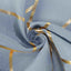 Polyester 9ft Table Runner Dusty Blue with Gold Foil Modern Geometric Accent
