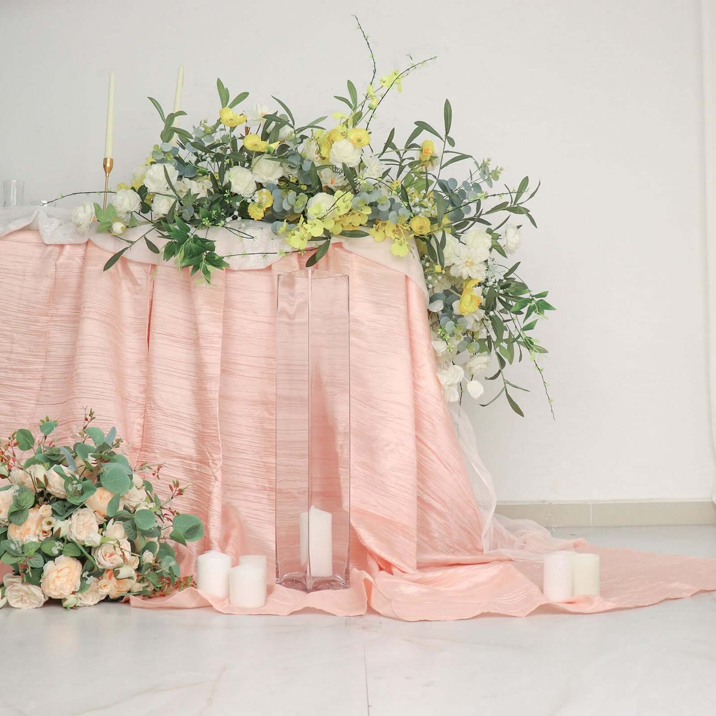 6-Pack Glass Cylinder Vases Square Clear - Durable Heavy Duty Floral Centerpieces for Weddings 24"