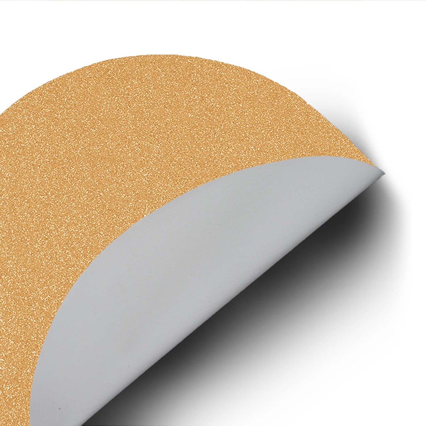 6-Pack Placemats Glitter Design Champagne Sparkle Round - Non-Slip Decorative Dining Table Mats 13"