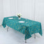 Polyester 60"x102" Rectangle Tablecloth Teal with Gold Foil Geometric Pattern - Wrinkle-Resistant & Durable Table Cover