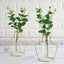 2-Pack Flower Stands Gold Metal Frame Geometric Design - Test Tube Vase Centerpieces 6.5"