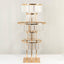 40" Crystal Pendant Table Centerpiece in 5-Tier Gold, Round Flower Stand Metal Vase Chandelier with Hanging Crystals