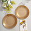 10-Pack Plastic 8" Round Dessert Plates in Gold with Gold Rim - Glossy Disposable Appetizer Salad Plates