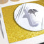 6-Pack Placemats Glitter Design Gold Sparkle Rectangle - Non-Slip Decorative Dining Table Mats 12"x18"