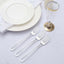 24-Pack Plastic Forks with Modern Hollow Handle Design Silver - Stylish Disposable Utensils 7"