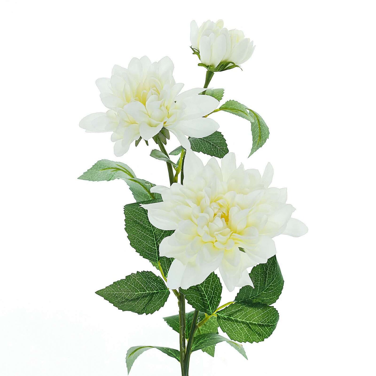 30" Tall Ivory Artificial Dahlia Silk Flower Stems, Faux Floral Spray
