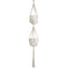 2-Tier Hanging Planter Basket with Tassels Ivory Double Boho Design - Cotton Rope Indoor Decorative Holders