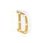 3D Marquee Letter "D" Warm White 6 LED Lights Gold - Chic Light-Up Decor for Events 6"